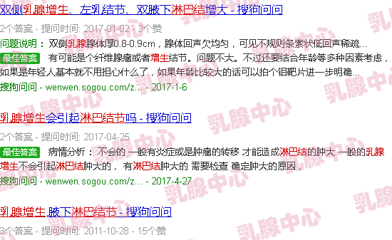 汕头乳腺增生淋巴结节