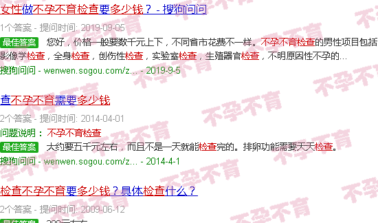 汕头检查女性不孕不育多少钱