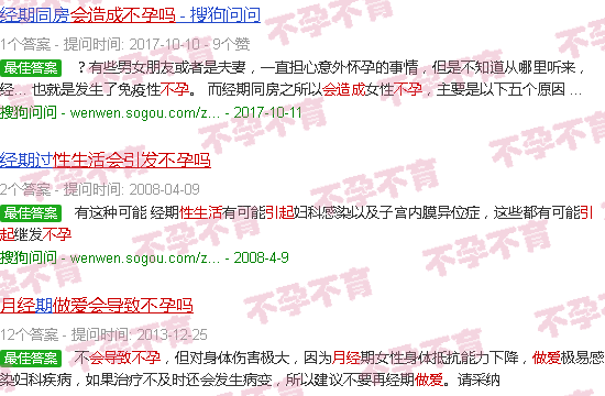 汕头来月经性爱会导致不孕吗