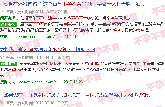 汕头中山医院检查不孕不育多少钱